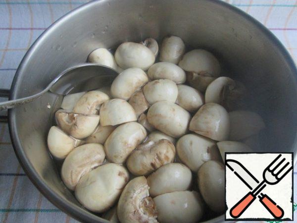 Boil water, add salt and mushrooms. Cook for 10 minutes.