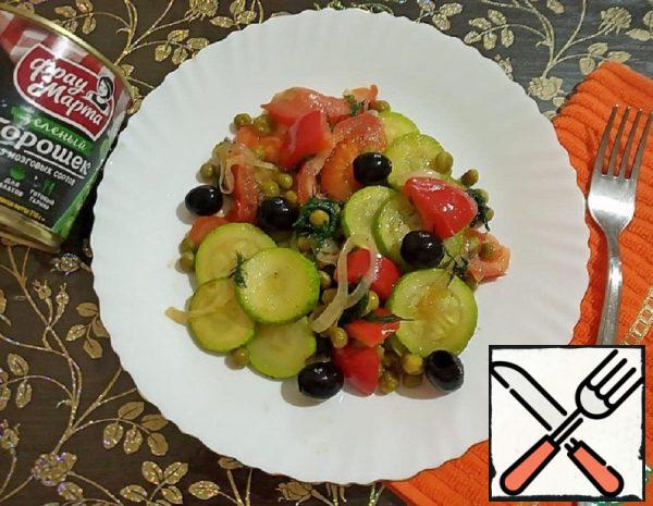 Hot Pea Salad with Vegetables Recipe