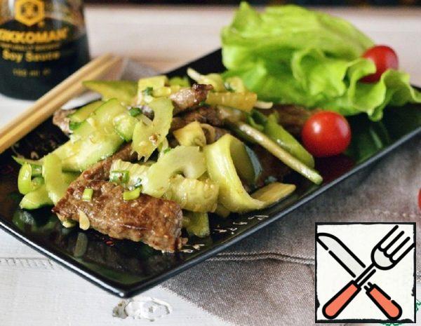 Cucumbers with Beef in Chinese Recipe