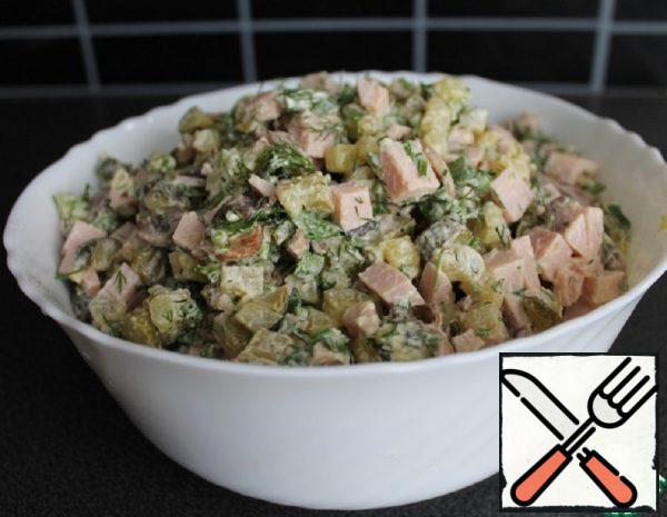 Salad with Ham and Mushrooms Recipe