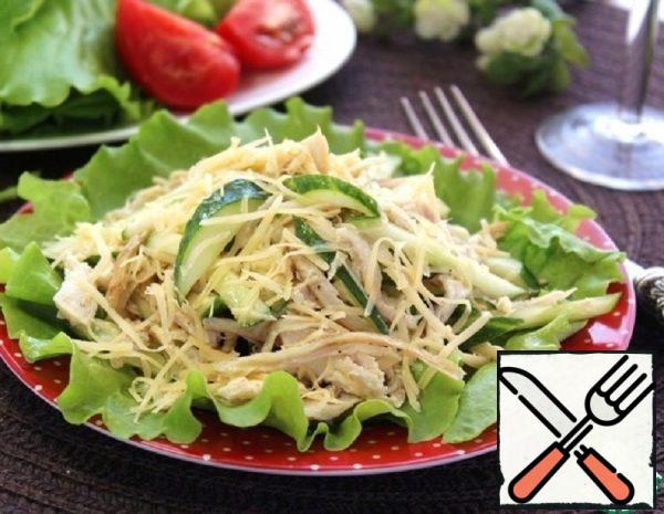 Chicken fillet Salad with Cucumbers Recipe