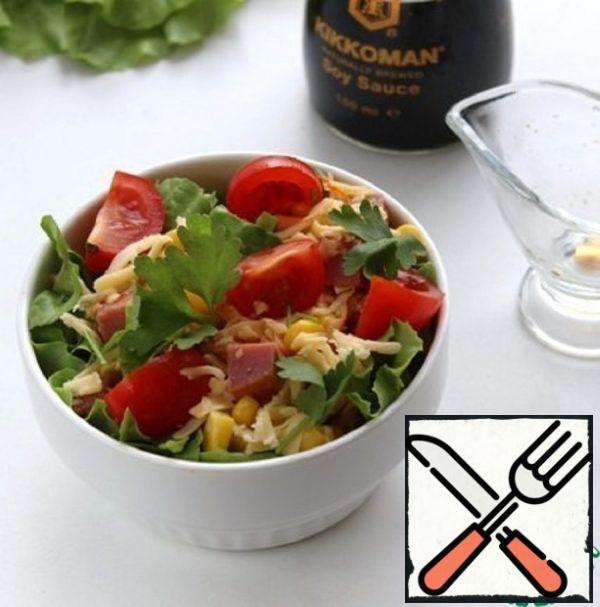 Salad with Ham, Corn and Cheese Recipe