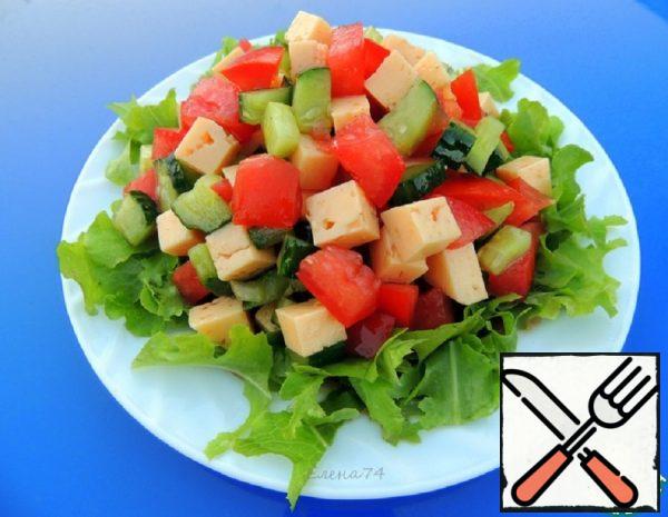 Vegetable Salad with Cheese and Soy Sauce Recipe