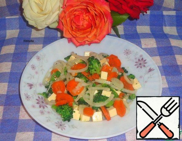 Salad with melted Cheese and Broccoli Recipe