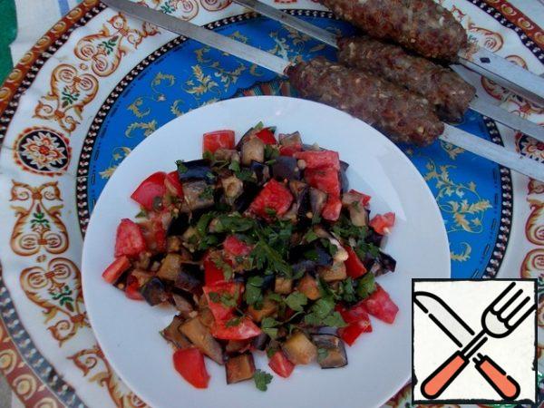 You can serve it with grilled meat and you can eat just like that ! I cooked it many times, very tasty!