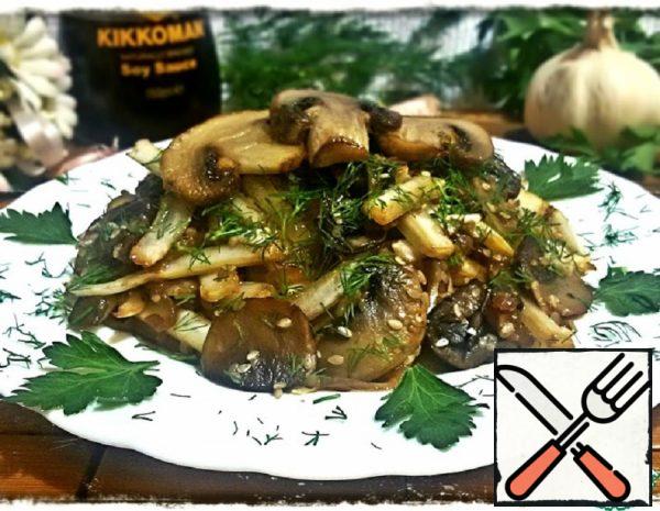Warm Salad of Mushrooms and Chinese cabbage Recipe