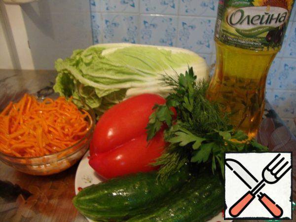 Prepare the vegetables.