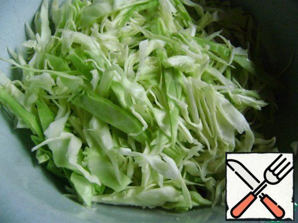 Finely chop the cabbage.