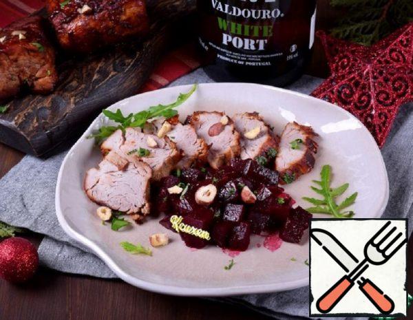 Glazed Pork with a Side Dish of Beet Recipe