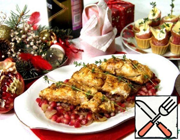 Cod Fillet with Saffron and Pomegranate Recipe