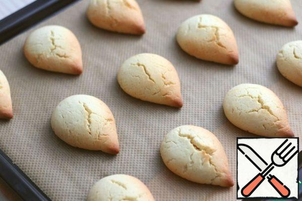 Bake the cookies until golden brown.