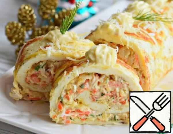 Egg Roll with Cheese and Carrots Recipe