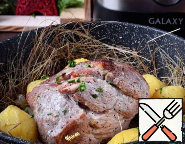 Pork Baked with Potatoes in Hay Recipe