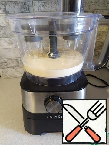 For the dough, combine all the ingredients in the bowl of a food processor and beat into a smooth mass with the whisk attachment.