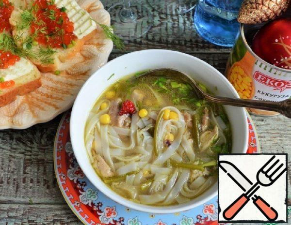 Soup with Corn and Rice Noodles Recipe