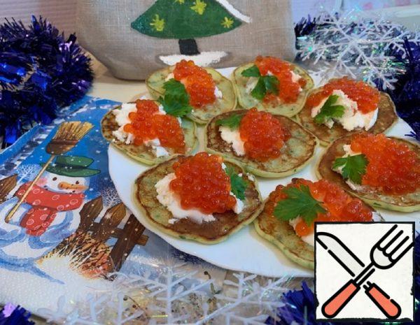 Cheese Pancakes with Red Caviar Recipe