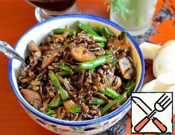 Warm Salad with Rice, Mushrooms and Beans Recipe