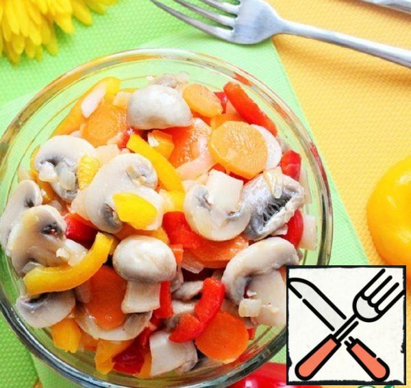 Salad with Mushrooms in Korean Recipe