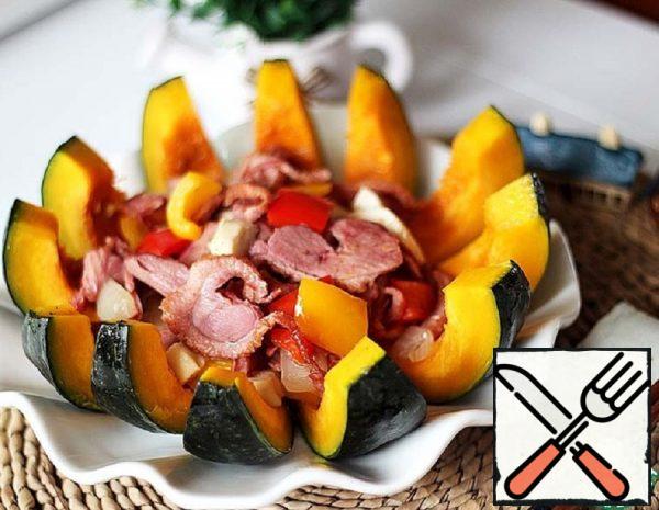 Baked Pumpkin with smoked Brisket Recipe