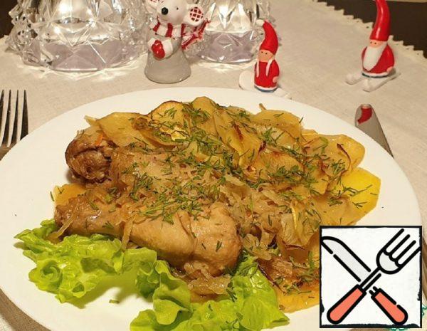 Marinated Chicken Drumsticks in the Vegetables Recipe