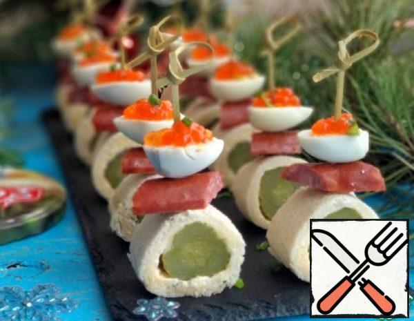 Canapes with Pickled Cucumbers Recipe