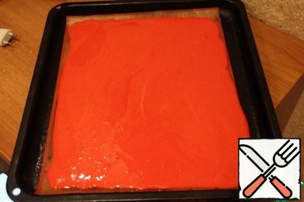 Put a silicone Mat on a baking sheet, pour the mass on it and bake at 180 degrees for 15 minutes.