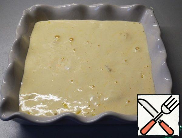Cover with the second half of the dough.
