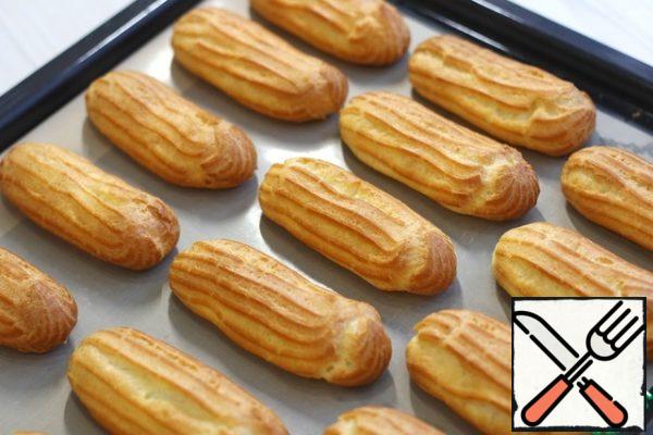 This is how your eclairs will look after baking.