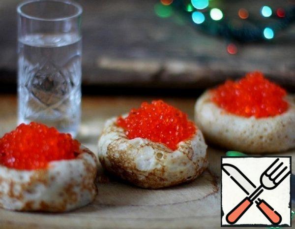 Pancake Barrels with Caviar Recipe