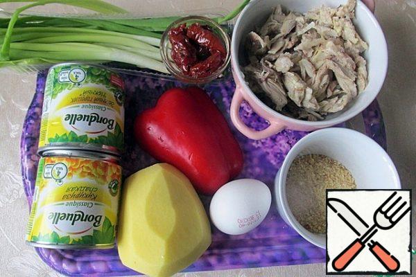 Our main products.
Peeled potatoes are put to boil in salted water.