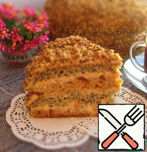 Then sprinkle with crumbs and let the cake stand in the refrigerator (at least 5-6 hours). Have a nice tea!
