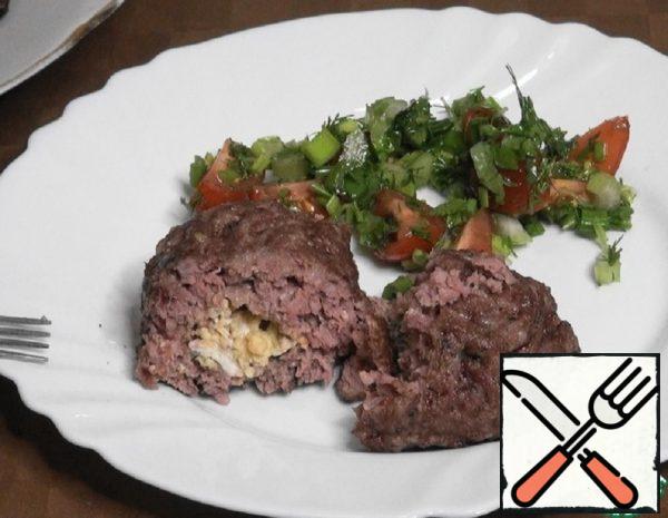 Meat Torpedoes with Scrambled Eggs Recipe