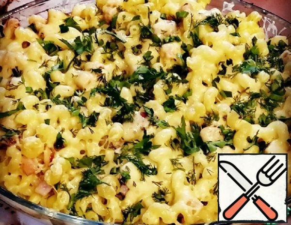 Pasta with Cheese and Meat in the Oven Recipe