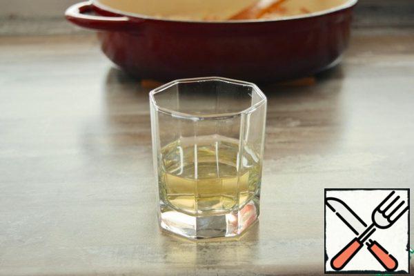 Pour dry white wine into a saucepan with rice. Cook, stirring, until all the wine is absorbed into the rice. The alcohol will evaporate, only the aroma and light aftertaste should remain from the wine