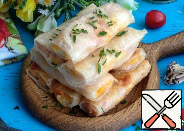 Snacks with Ham, Cheese and Corn Recipe