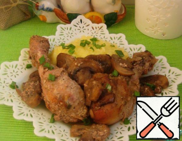 Chicken Drumsticks with Mushrooms Recipe