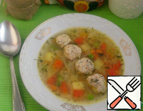 Vegetable Soup with Chicken Meatballs Recipe
