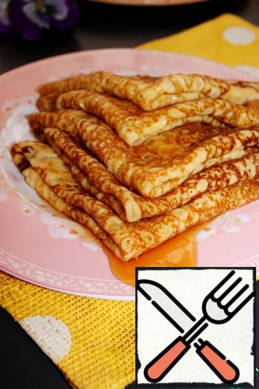 Pancakes for honey (cream, jam, etc.)
