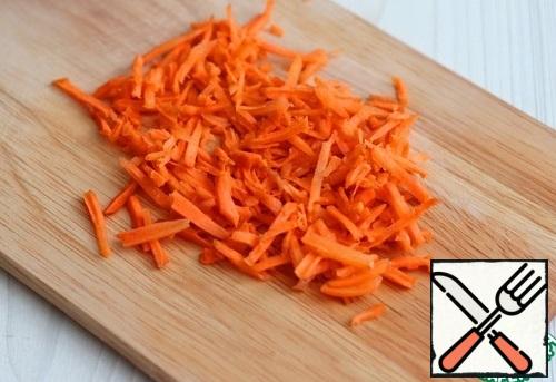 Carrots (1 PC.) cut into strips.
