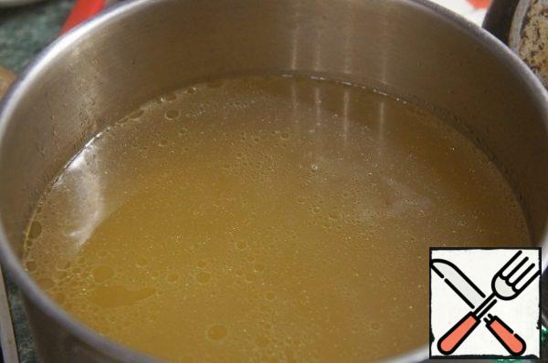 Cook vegetable or chicken broth, strain.