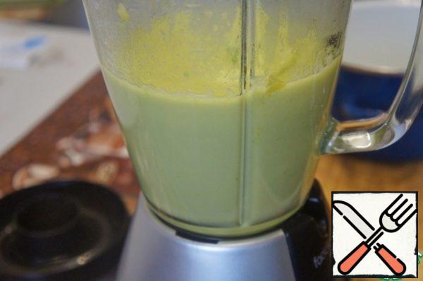 Pour the contents of the pan into a blender and beat until smooth and velvety.