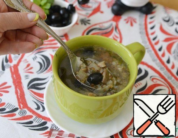 Lean Buckwheat Soup with Mushrooms Recipe