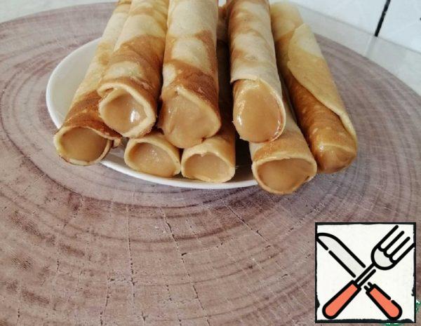 Waffle Tubes on a Frying Pan Recipe
