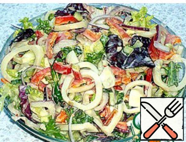 Salad with Squid and Quail Eggs Recipe