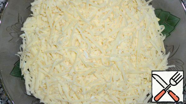 3 layer - grated on a large grater cheese and mayonnaise.