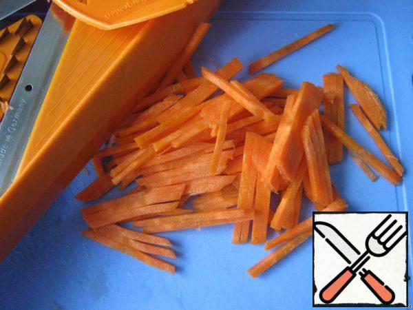 Also cut the carrots. I used a grater. RUB the vegetables with salt.