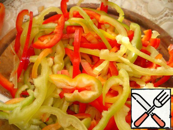 Pepper cut into thin strips (or grate on a slicer).