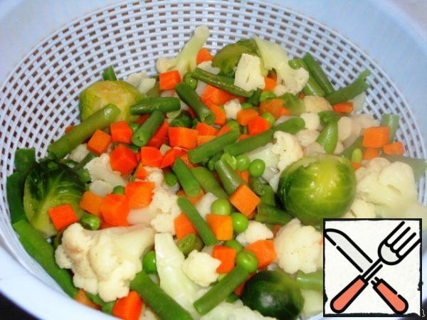 Flip into a colander, let the water drain and cool.