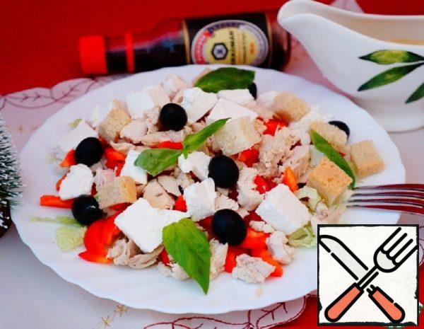 Salad with Chinese Cabbage, Chicken and feta Recipe