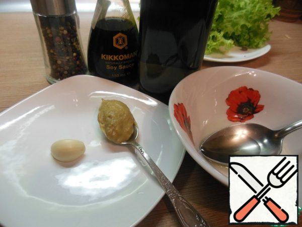 Prepare the ingredients for the dressing.